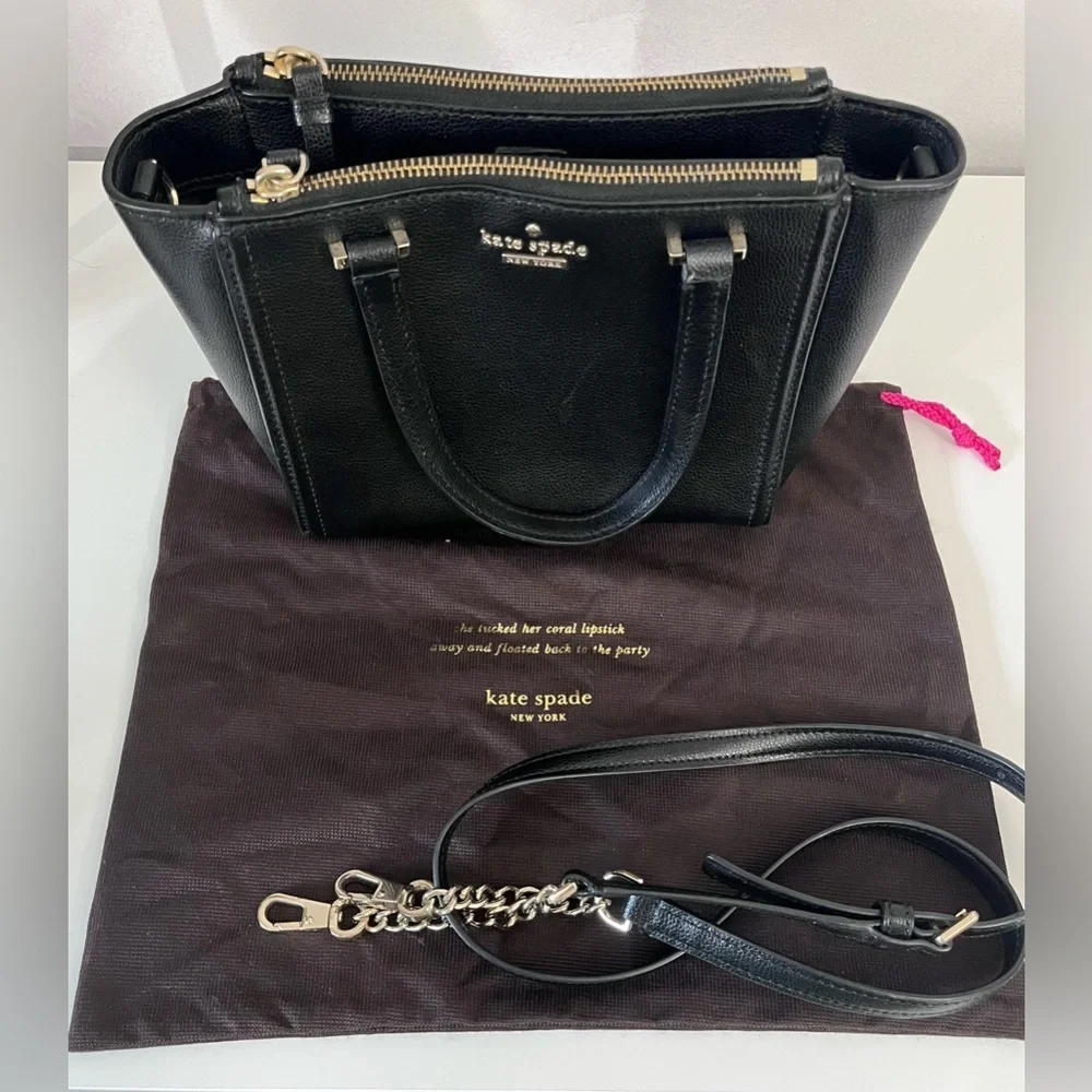 kate spade New York Patterson Drive Mini Kona Black Pebbled Leather Satchel